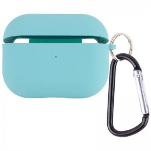 Силиконовый футляр с микрофиброй для наушников Airpods Pro 3 Бірюзовий / Marine Green