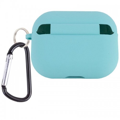 Силиконовый футляр с микрофиброй для наушников Airpods Pro 3 Бірюзовий / Marine Green