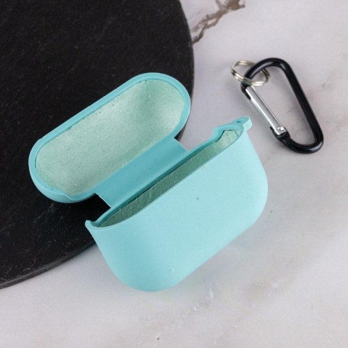 Силиконовый футляр с микрофиброй для наушников Airpods Pro 3 Бірюзовий / Marine Green