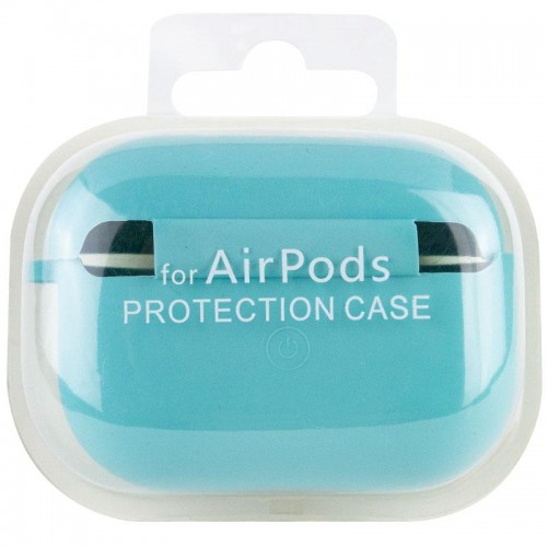 Силиконовый футляр с микрофиброй для наушников Airpods Pro 3 Бірюзовий / Marine Green