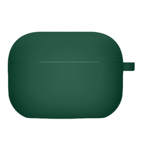 Силиконовый футляр с микрофиброй для наушников Airpods Pro 3 Зелений / Pine green