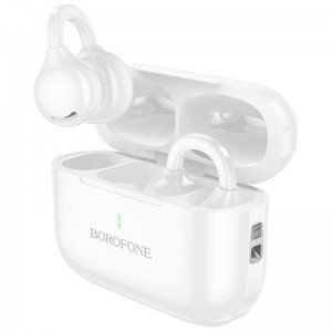 Бездротові TWS навушники Borofone BW95 Cancion clip-on White