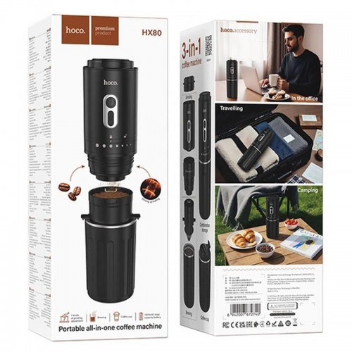 Портативная кофеварка Hoco HX80 All-in-One 1300 mAh Black