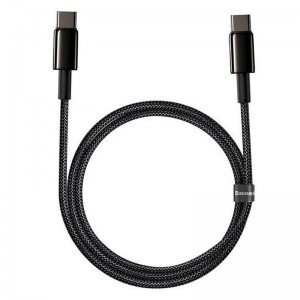Дата кабель Baseus Tungsten Gold Type-C to Type-C Cable 100W (1m) (CATWJ-01) Чорний