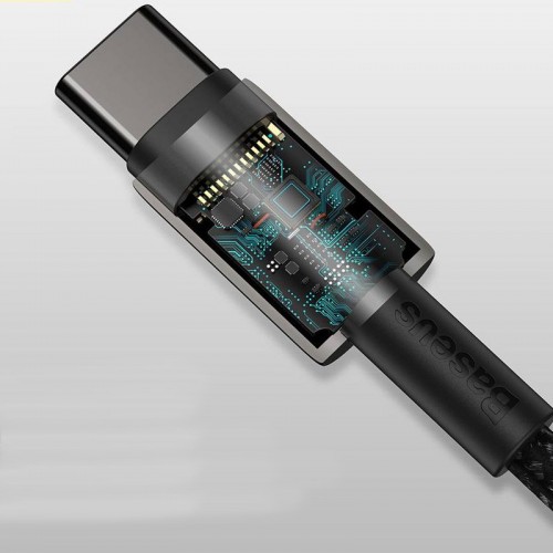 Дата кабель Baseus Tungsten Gold Type-C to Type-C Cable 100W (1m) (CATWJ-01) Чорний