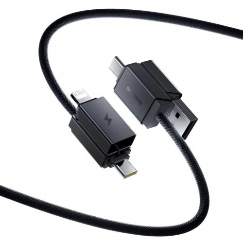 Дата кабель Baseus Versatile Two-for-Two USB/Type-C to Type-C/Lightning 60W (2m) (P10383000) Cluster Black