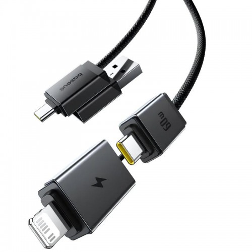 Дата кабель Baseus Versatile Two-for-Two USB/Type-C to Type-C/Lightning 60W (2m) (P10383000) Cluster Black