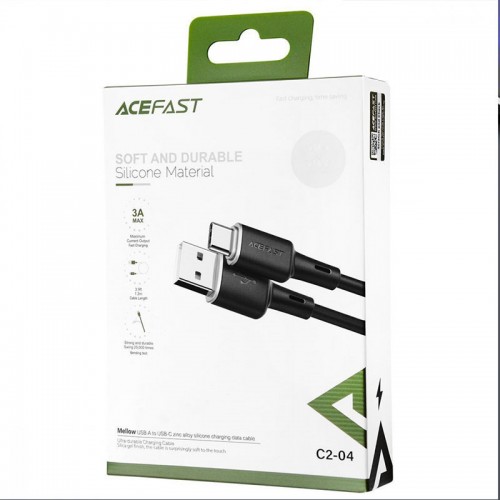 Дата кабель Acefast C2-04 USB to Type-C 3A (1.2m) Black