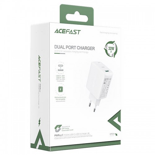 СЗУ Acefast A5 PD32W+QC3.0 (1USB-A/1C) White