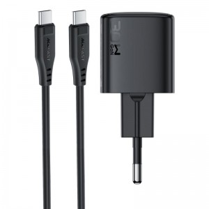 СЗУ Acefast A118 PD30W GaN (1USB-C) + кабель Type-C to Type-C Black