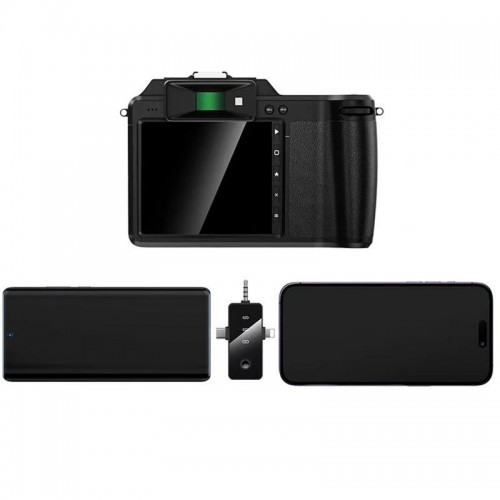 Петличный беспроводной микрофон Hoco L20B Fair 3in1 (Lightning/Type-C/3.5) Black