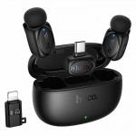 Петличний бездротовий мікрофон Hoco L19 Graceful dual-mic 2in1 (Lightning/Type-C) Black