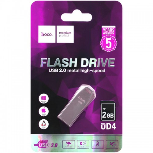 Флеш-накопитель Hoco UD4 USB 2.0 – 2GB Срібний