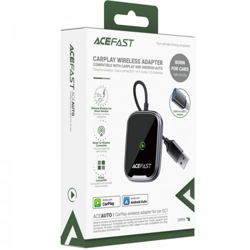 Адаптер Acefast QC1 car wireless CarPlay Gray