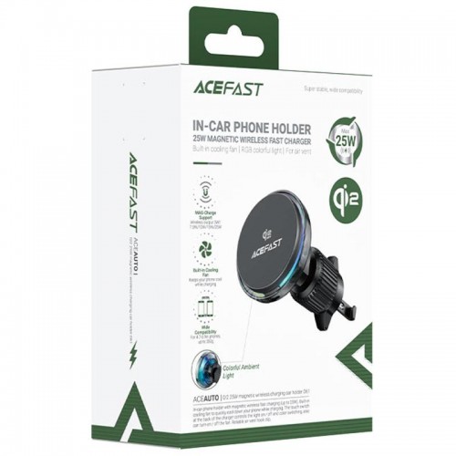 Автодержатель с БЗУ Acefast D61 Magnetic Wireless Charging 15W Gray