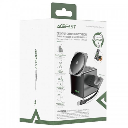 БЗП Acefast E34 desktop 3in1 15W Gray