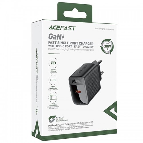 СЗУ Acefast A102 PD30W GaN (1USB-C) Black