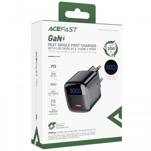 СЗУ Acefast A113 PD20W GaN (1USB-C) Black