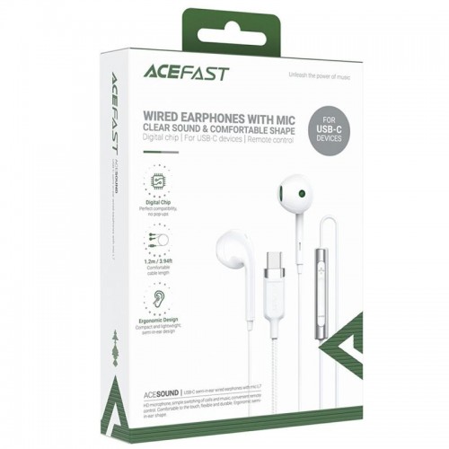 Стерео наушники Acefast L7 Type-C White