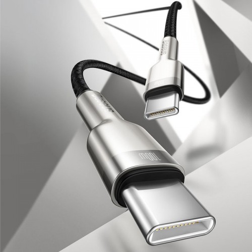 Дата кабель Baseus Cafule Series Metal Type-C to Type-C 100W (1m) (CATJK-C) Чорний