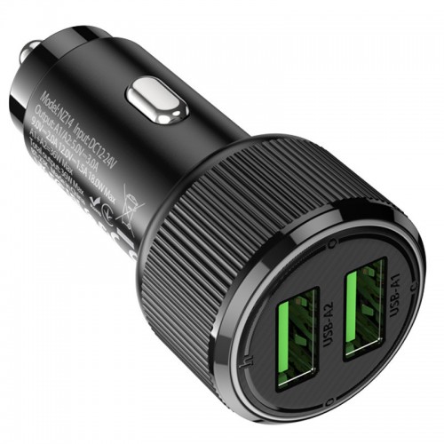 АЗП Hoco NZ14 Guerrero QC3.0 18W total 38W (2USB-A) Black