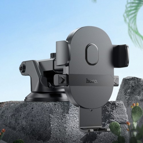 Автотримач Hoco H19 Mighty one-button (center console) Black