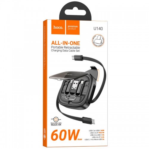 Дата кабель Hoco U140 with cable set 5in1 60W (0.95m) Black