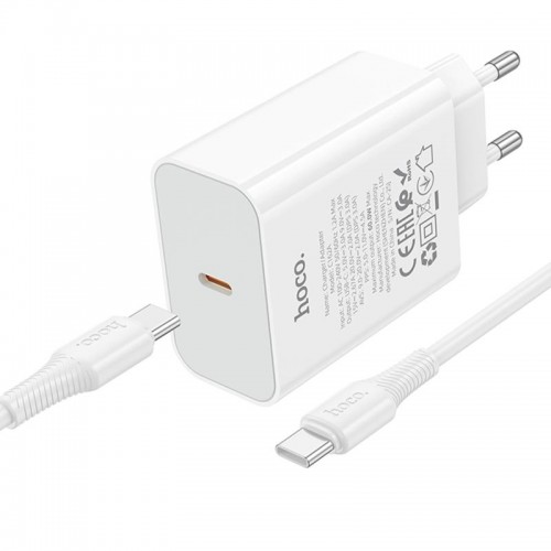 СЗУ Hoco C162A Source PD40W (1USB-C) + кабель Type-C to Type-C White