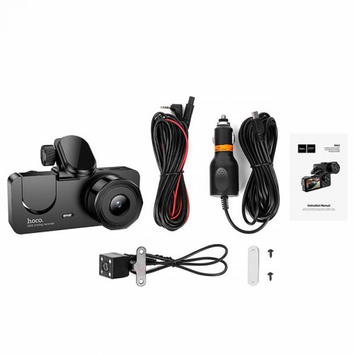 Відеореєстратор Hoco DI63 2-inch display with rear camera (480+480P) Black