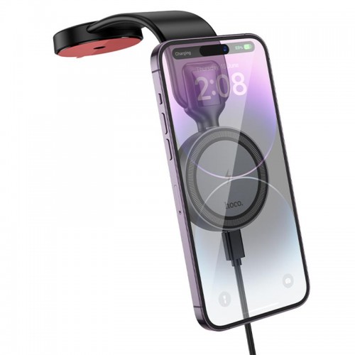 Автотримач з БЗП Hoco HW29 Magnetic Wireless Charging 15W Black