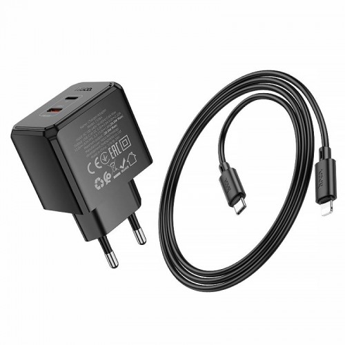 СЗУ Hoco CS16A Wish PD20W (1USB-C/1L) + кабель Type-C to Lightning Black
