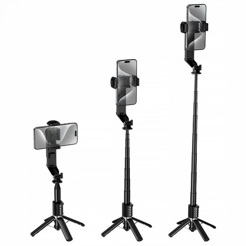 Монопод для селфи Hoco DYY06 трипод + съемный BT пульт + стабилизатор Black