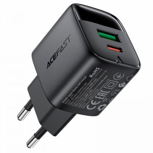 СЗУ Acefast A114 PD25W GaN (1USB-A/1C) Black