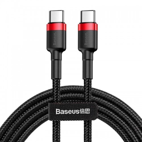Дата кабель Baseus Cafule Type-C to Type-C Cable PD 2.0 60W (2m) (CATKLF-H) Чорний / Червоний