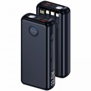 Портативное ЗУ Power Bank Amaya F239L 22.5W flashlight with cable 20000 mAh Black