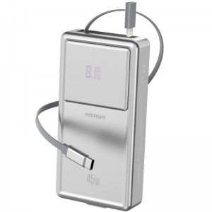 Портативное ЗУ Power Bank Amaya APB-F231 45W with display and cable 20000 mAh Silver