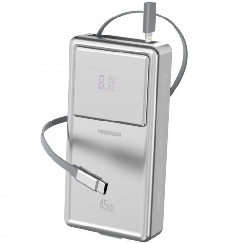 Портативное ЗУ Power Bank Amaya APB-F231 45W with display and cable 20000 mAh Silver