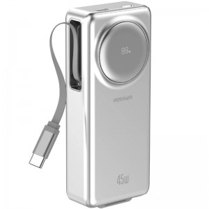 Портативное ЗУ Power Bank Amaya F132 45W with display and cable 10000 mAh Silver