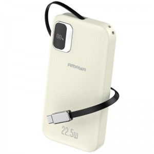 Портативное ЗУ Power Bank Amaya F131 22.5W with display and cable 10000 mAh Biege