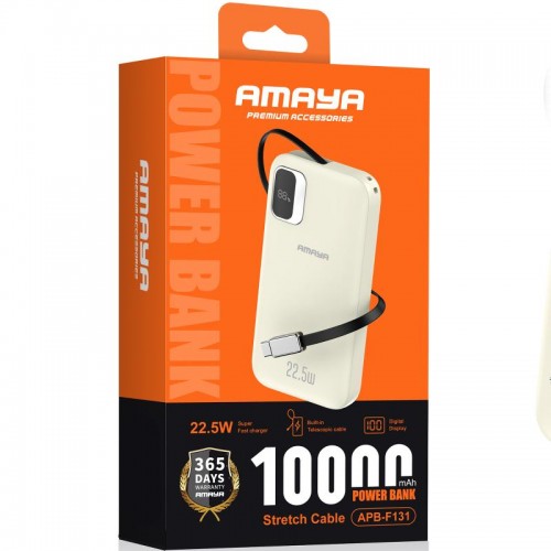 Портативное ЗУ Power Bank Amaya F131 22.5W with display and cable 10000 mAh Biege