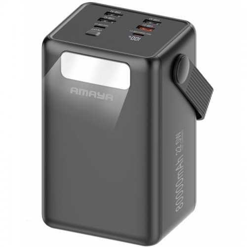 Портативное ЗУ Power Bank Amaya APB-80 22.5W flashlight with cable 80000 mAh Black