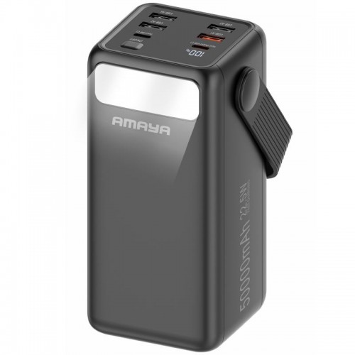 Портативное ЗУ Power Bank Amaya APB-50 22.5W flashlight with cable 50000 mAh Black