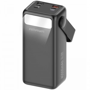 Портативное ЗУ Power Bank Amaya APB-40 22.5W flashlight with cable 40000 mAh Black