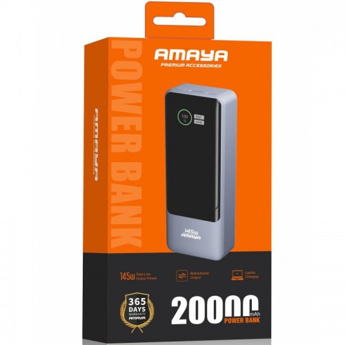 Портативное ЗУ Power Bank Amaya FD23 145W with display and cable 20000 mAh Gray