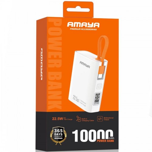 Портативное ЗУ Power Bank Amaya FD50 22.5W with display and cable 10000 mAh White