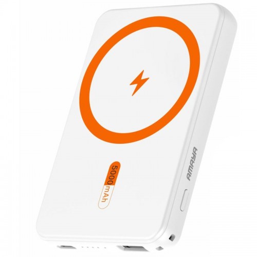 Портативное ЗУ Power Bank Amaya W17 15W+PD22.5W с БЗУ 5000 mAh White