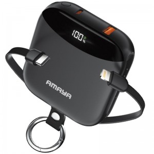 Портативное ЗУ Power Bank Amaya F150 22.5W with display and cable 10000 mAh Black
