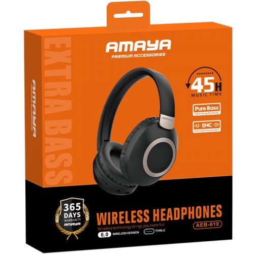 Накладні бездротові навушники Amaya AEB-610 ENC Black