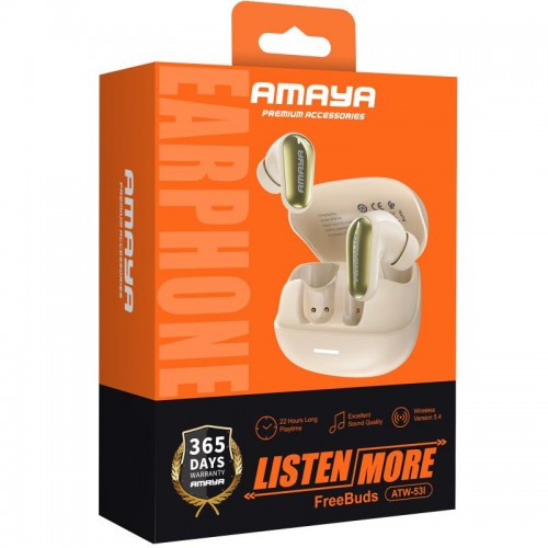 Бездротові TWS навушники Amaya ATW-53I Biege