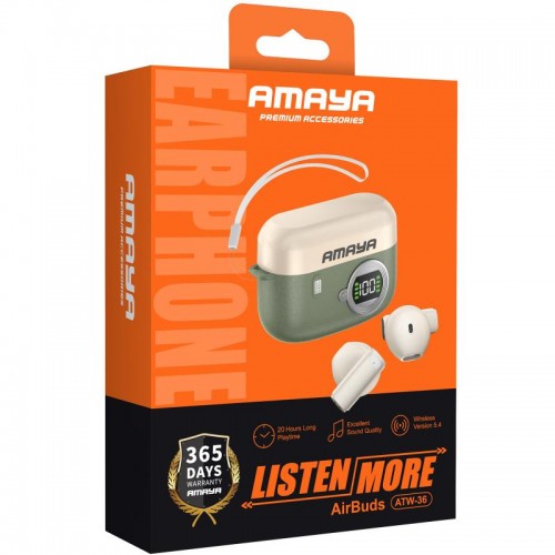 Беспроводные TWS наушники Amaya ATW-36 Green